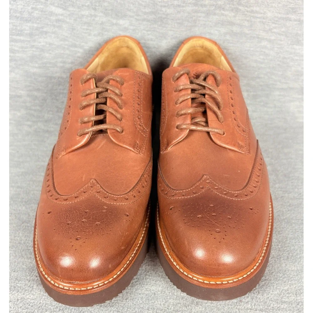 Samuel Hubbard Tipping Point Shoes Mens 8 M Brown Leather Wingtip Baroque